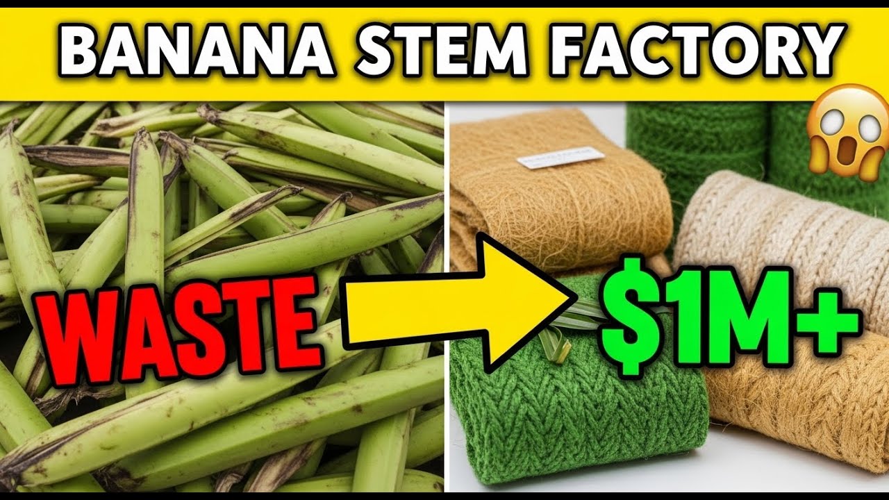 How Banana Waste Becomes $1M Products (Full Process ) | Factory Uncovered