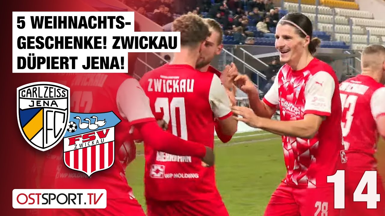 5 Weihnachts-Geschenke! Zwickau düpiert Jena: Carl Zeiss Jena - Zwickau | Regionalliga Nordost
