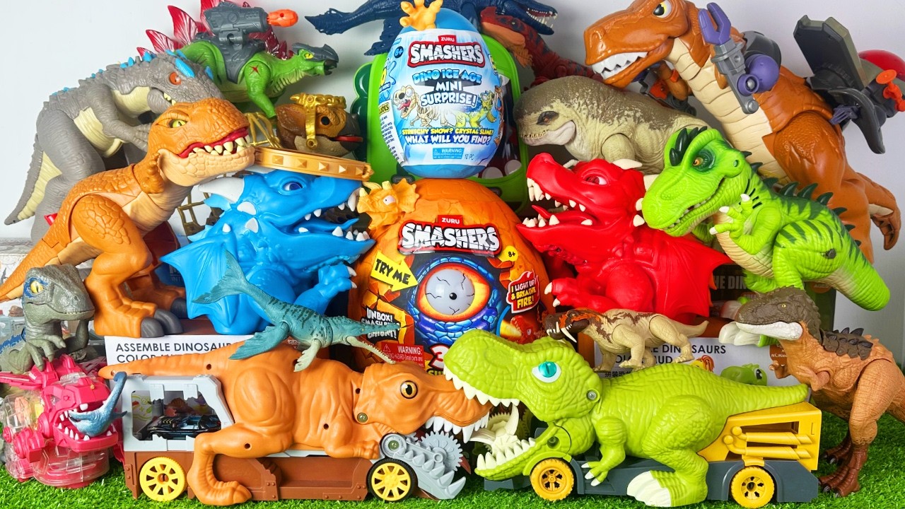 Jurassic World Unboxing Review Asmr Dinosaur T-rex Giganotosaurus Dragon D-rex Spino Mosasaurus Eggs