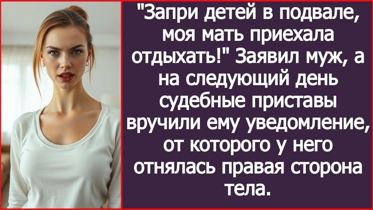Запри детей в подвале, моя мать приехала отдыхать! Заявил муж, а на следующий день. Рассказ.