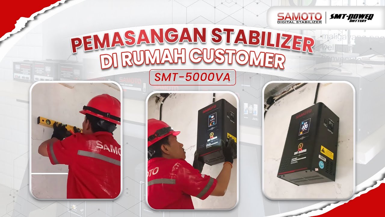 Pemasangan Stabilizer Servo Motor Digital Stabilizer Samoto SMT-5000VA | di Tempat Customer
