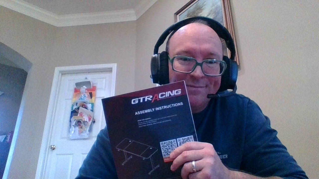 Assembly of GTRACING 55" Large RGB Gaming Computer Desk with Mouse Pad, Black1 item from Walmart