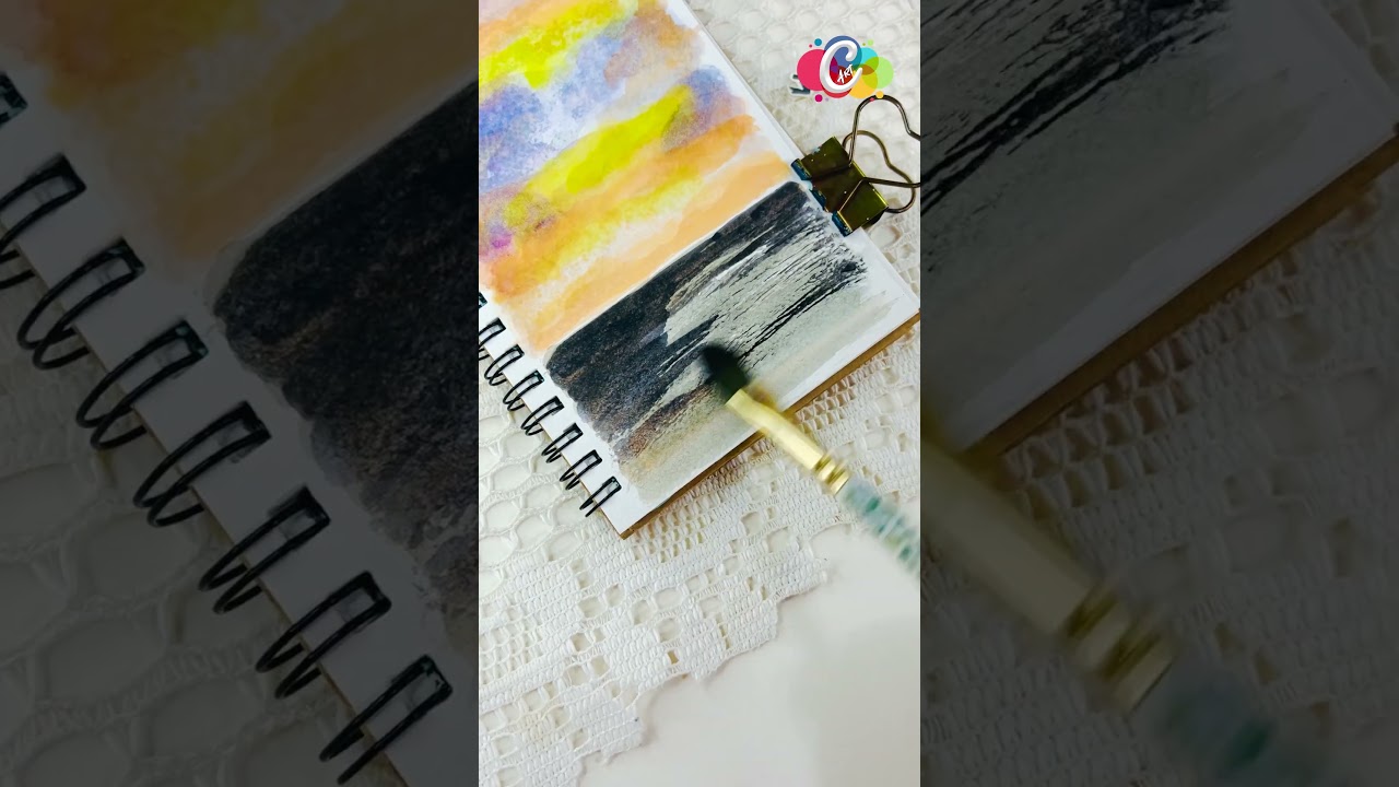 sunset reflection on water | Colorful sky painting | evening painting 