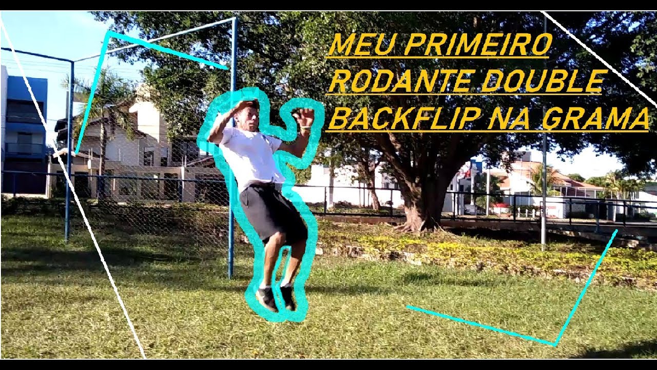 MEU PRIMEIRO RODANTE DOUBLE BACKFLIP NA GRAMA