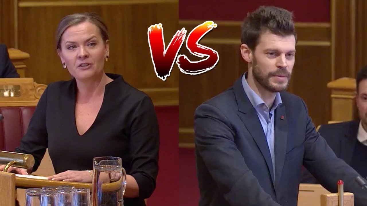 Bjørnar Moxnes (R) blir utfordret av Jorunn Lossius (KrF) om revolusjon