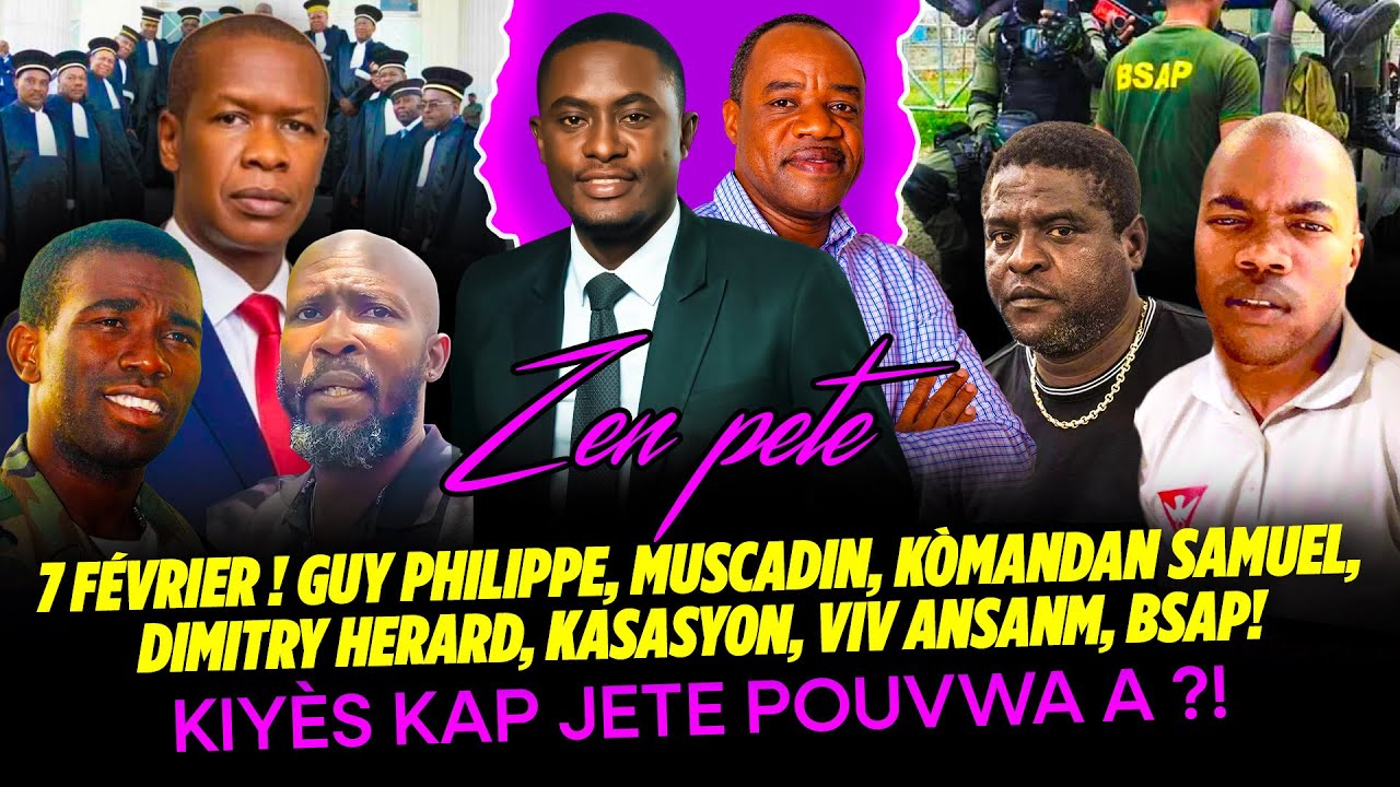 7 F&Eacute;VRIER, ZEN PETE !!! GUY PHILIPPE, MUSCADIN, K&Ograve;MANDAN SAMUEL, DIMITRY HERARD, KASASYON, VIV ANS