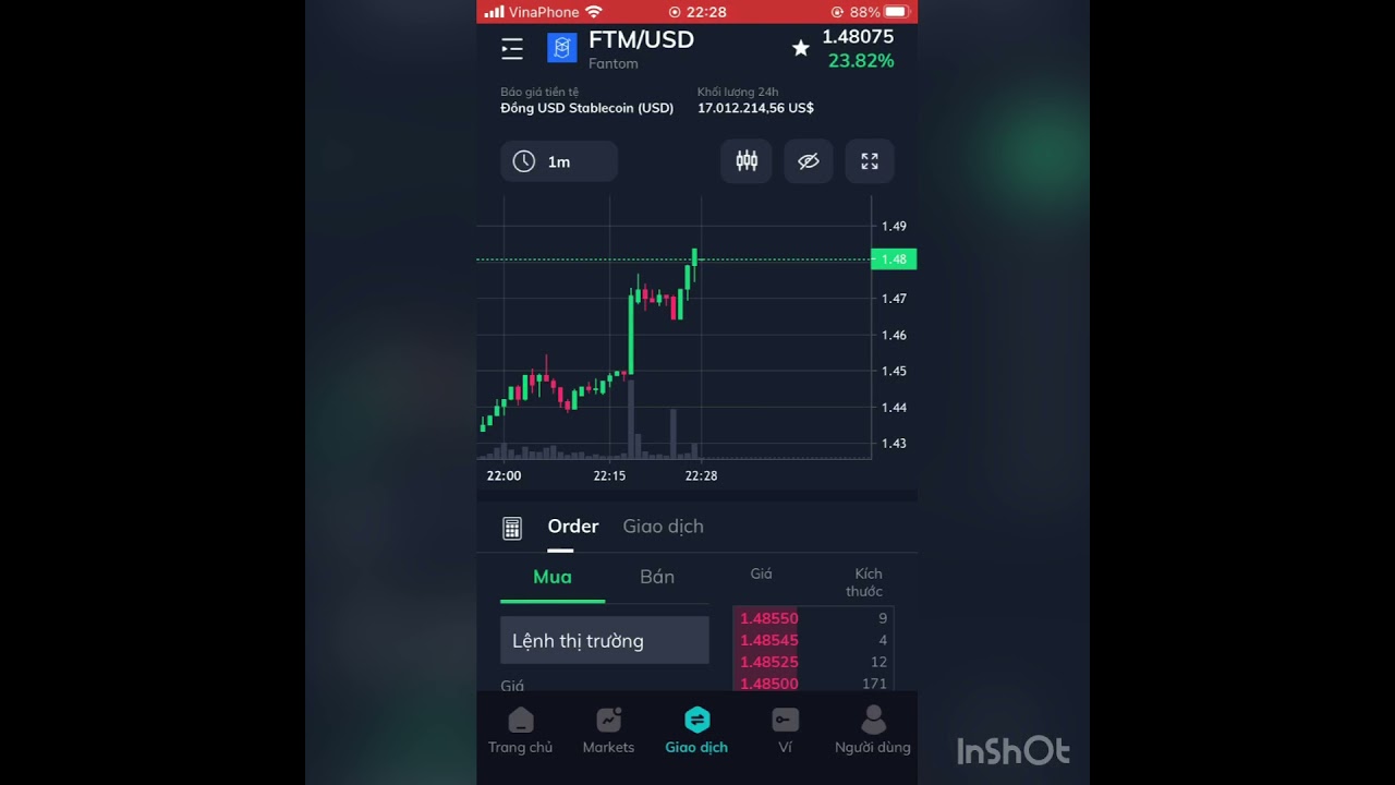 FTM: Fantom coin chart 20:55