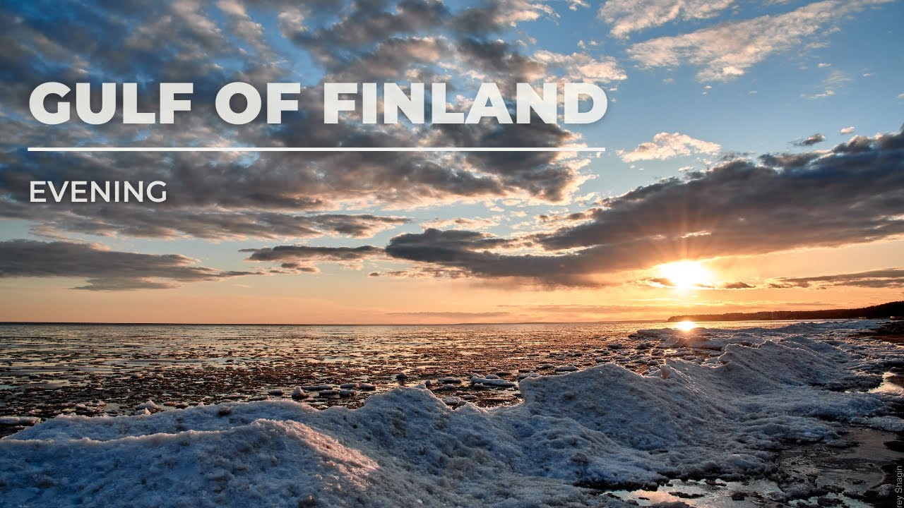 Sunset on the coast of Gulf of Finland