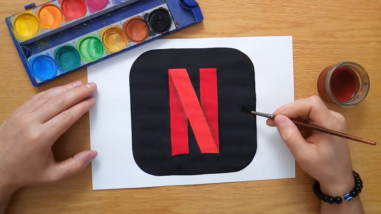 How to draw a NETFLIX logo - NETFLIX app icon