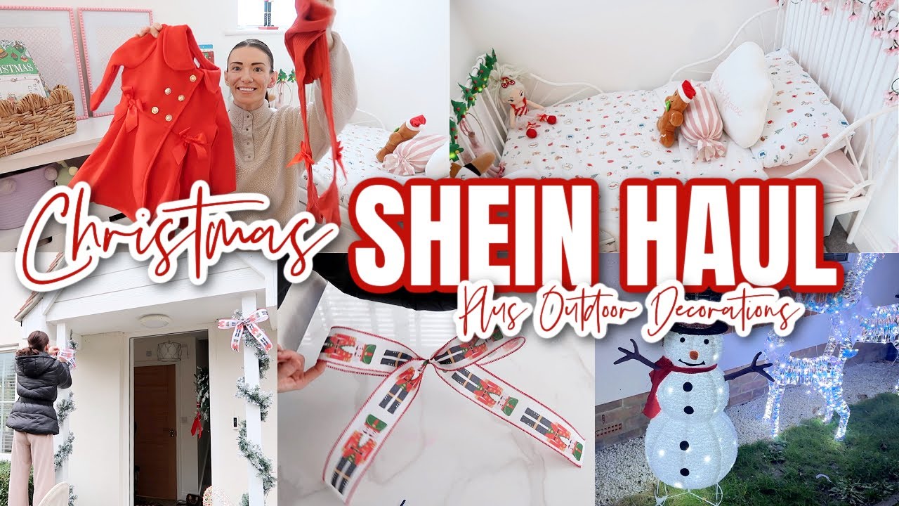 HUGE SHEIN HAUL & SHOWING MY OUTDOOR CHRISTMAS DECORATIONS