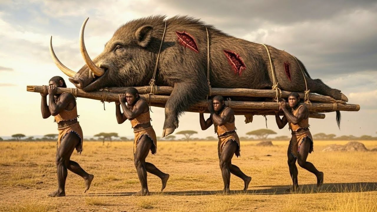 Life 3.2 Million Years Ago: Giant Saber-Tusked Boar Hunts Homo Habilis! (Unbelievable Encounter)