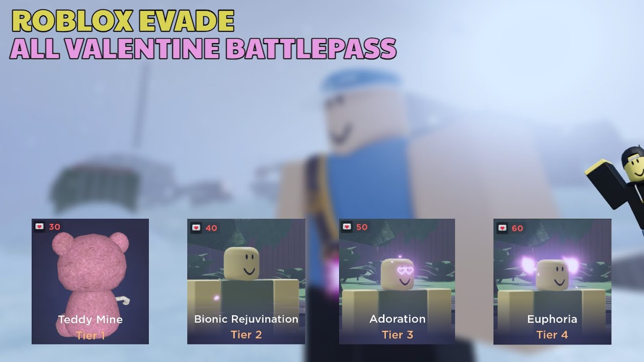 All Valentine Battlepass In Roblox Evade