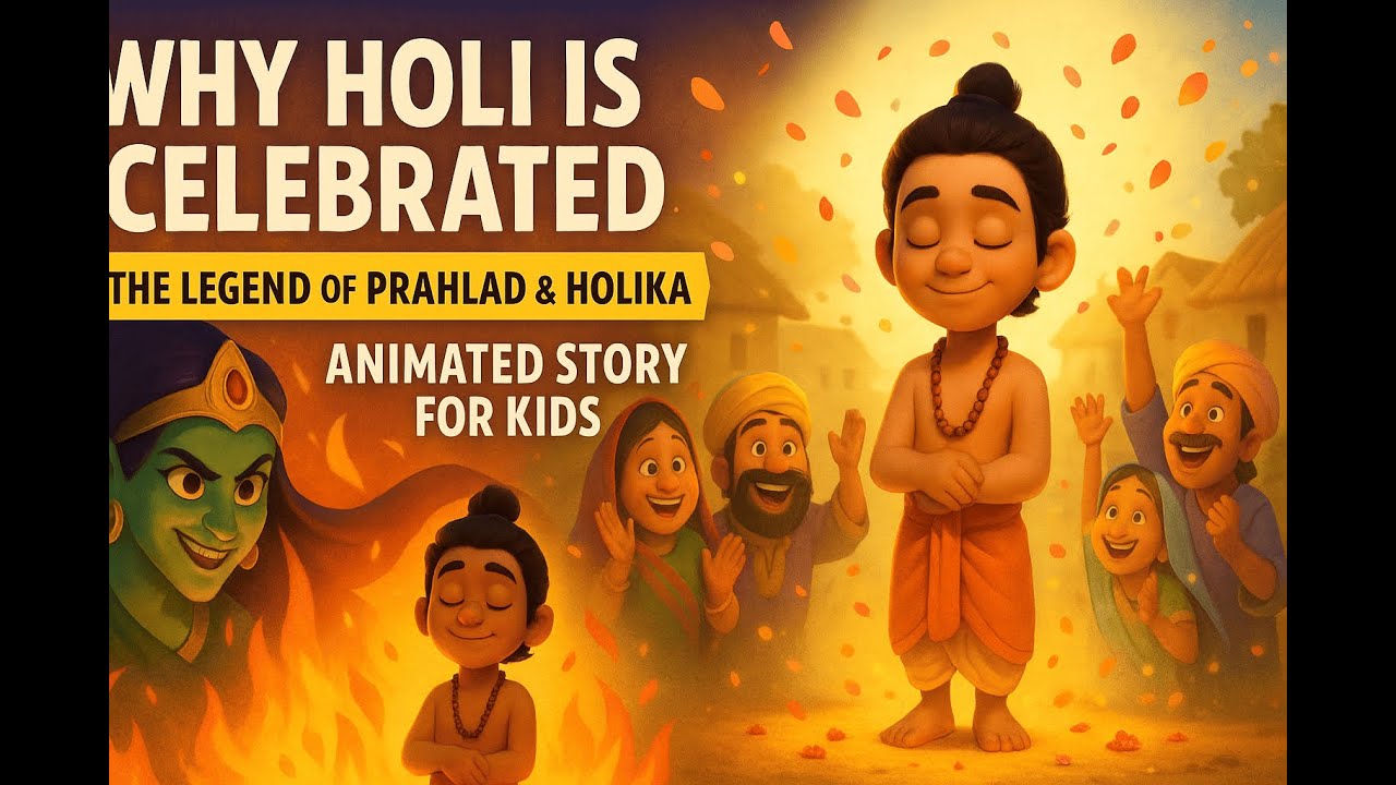 Why Holi Is Celebrated &ndash; The Legend of Prahlad & Holika | Animated Story for Kids