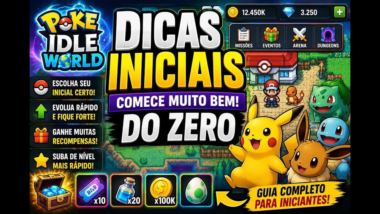 DICAS PARA INICIANTES - POKE IDLE WORLD - APRENDA AGORA A FORMA MAIS FACIL DE EVOLUIR RAPIDO .