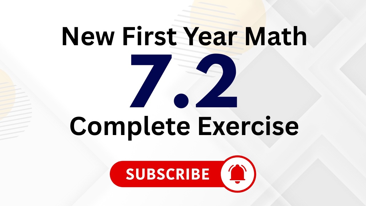 11th class math | exercise 7.2 First year Math New Book