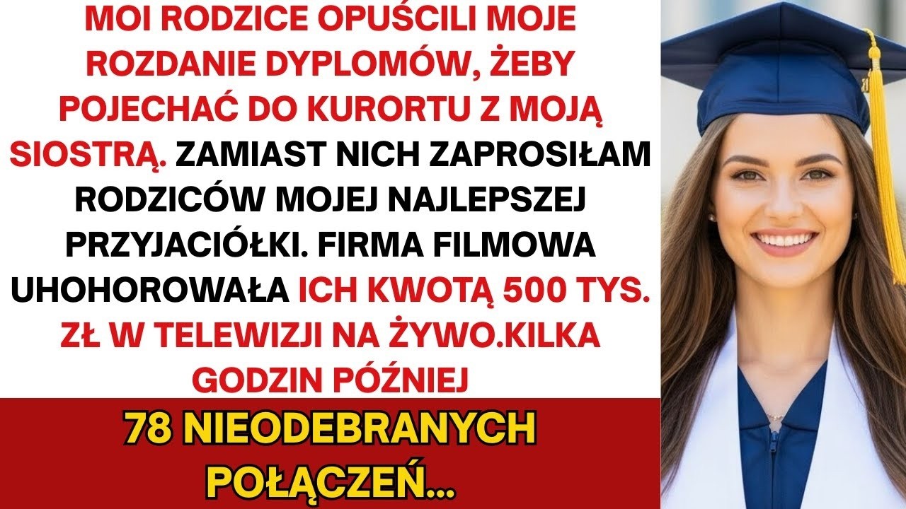 Moi rodzice opuścili moją maturę przez wyjazd siostry — co stało się na scenie, i zostawiło ich