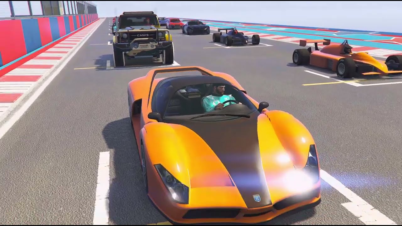 Carrera acrobática con coches aleatorio GTA V online 🫂
