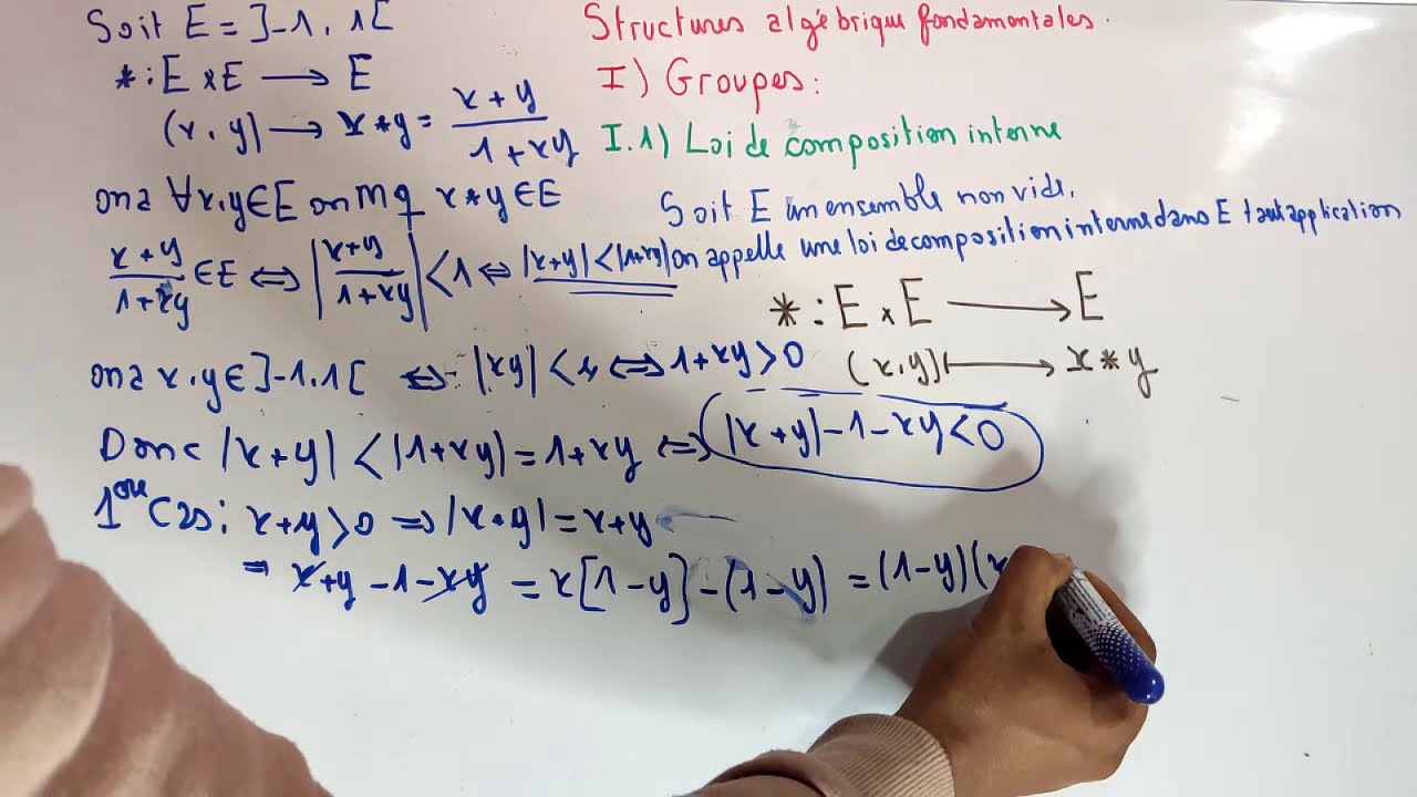 Les structures algebriques :Loi de composition interne partie 01