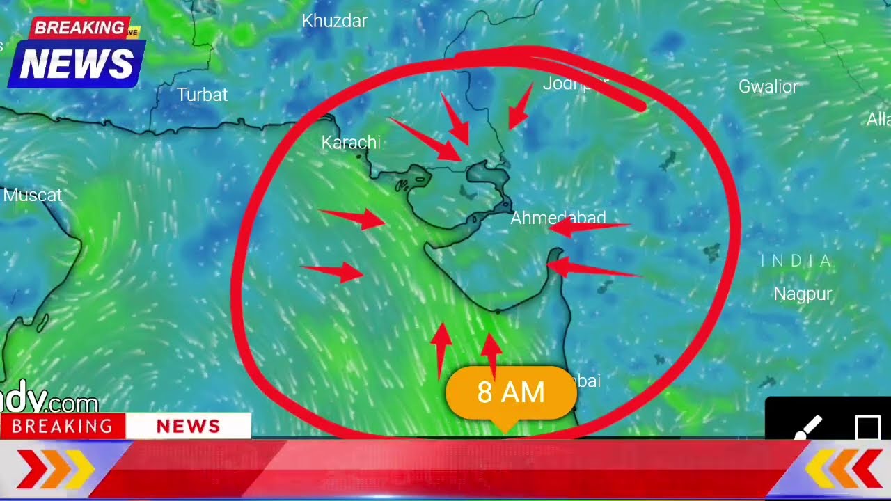 વાવાઝોડાં સાથે વરસાદની આગાહી 🔴 Live:અત્યારના સવારે 8:00,Heavy Rain Forecast in Gujarat, Weather Tv