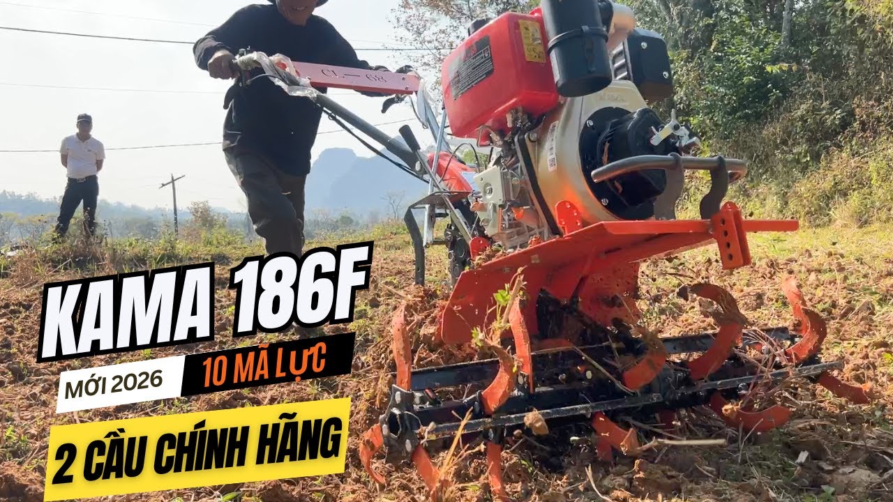 Báo Giá Trọn Bộ Máy Xới Đất 2 Cầu 186F KAMA Chính Hãng Mới Nhất Năm 2026