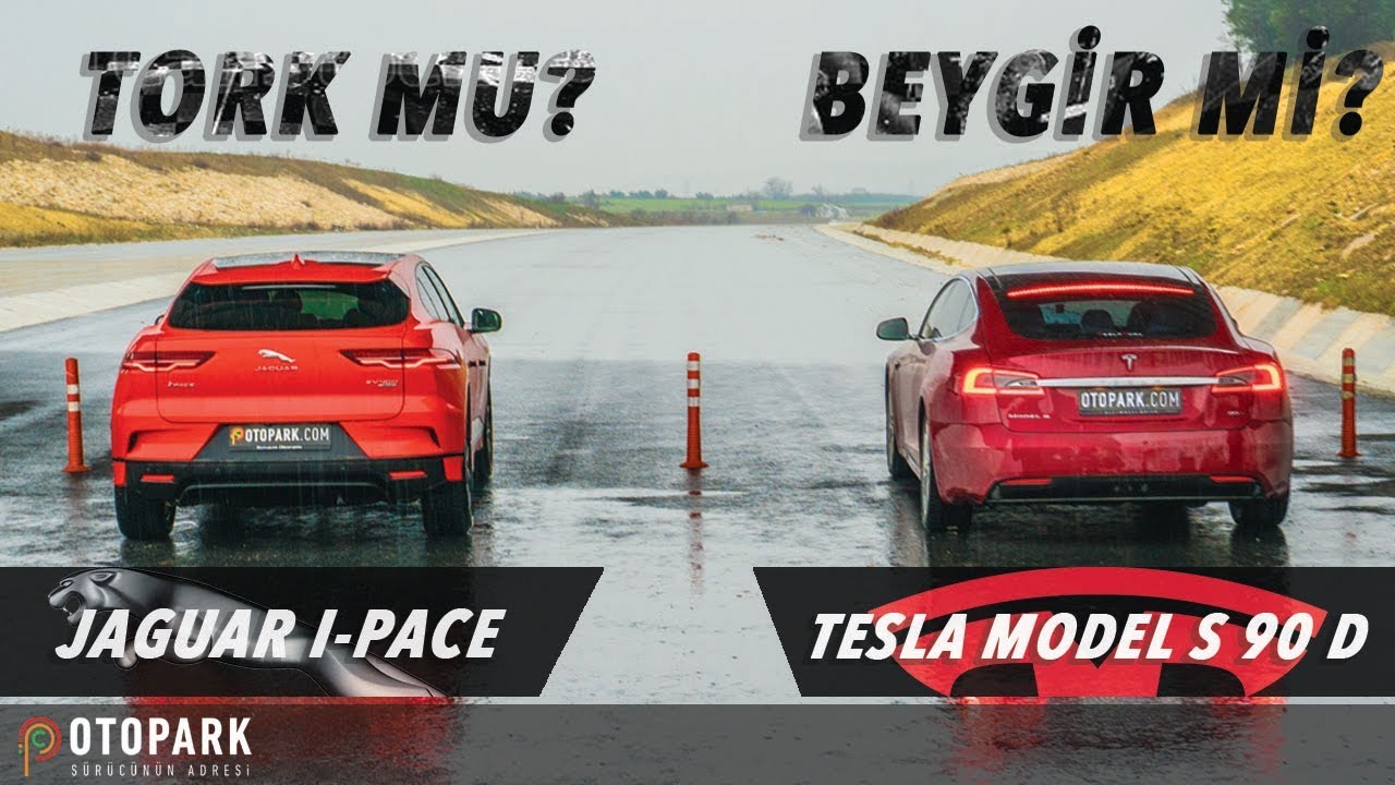 Tesla Model S 90D vs Jaguar I Pace | DRAG, ROLLING ve FREN TESTİ