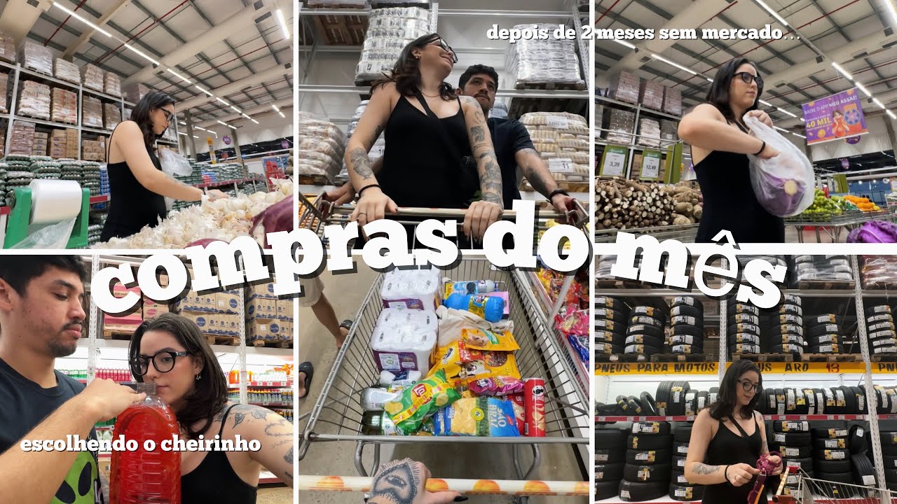 COMPRAS DO MÊS 🧺🍄 ✸ vlog no mercado