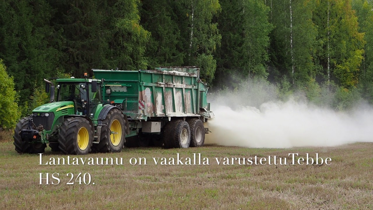 Kalkin levitystä Tebbe-kuivalantavaunulla