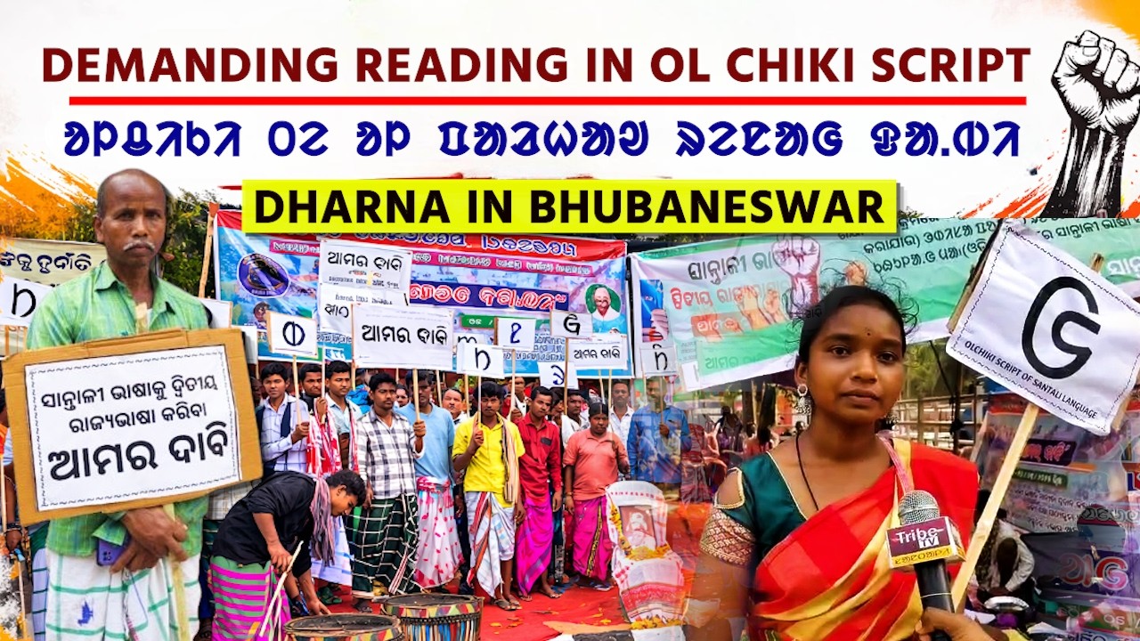 Odisha Tribe : Ol - Chiki लागित ओडिशा रे धरना ||  ᱚᱞᱪᱤᱠᱤ ᱛᱮ ᱚᱞ ᱯᱟᱲᱦᱟᱣ ᱨᱮᱱᱟᱜ ᱫᱟᱹᱵᱤ