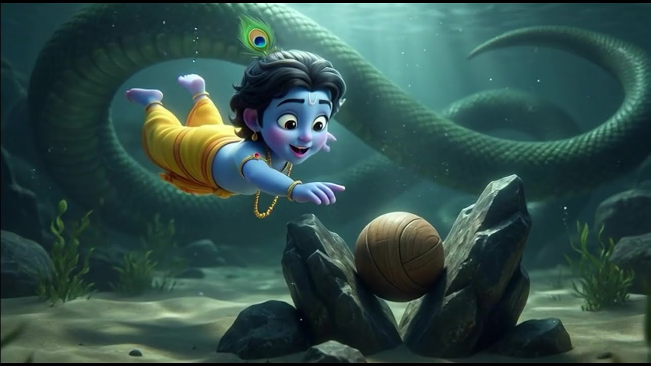 కాళీయ మర్దనం | Krishna vs Kaliya Serpent 3D Animation | Telugu Kids Stories | బాలకృష్ణ లీలలు