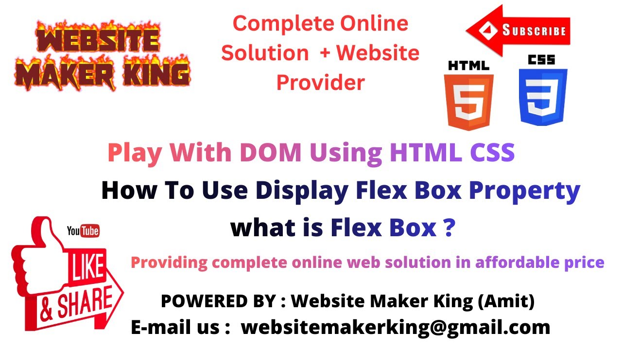 How to set HTML Box  |  How to flexbox in CSS ? | Play With DOM Using HTML CSS | what is Flex Box ?