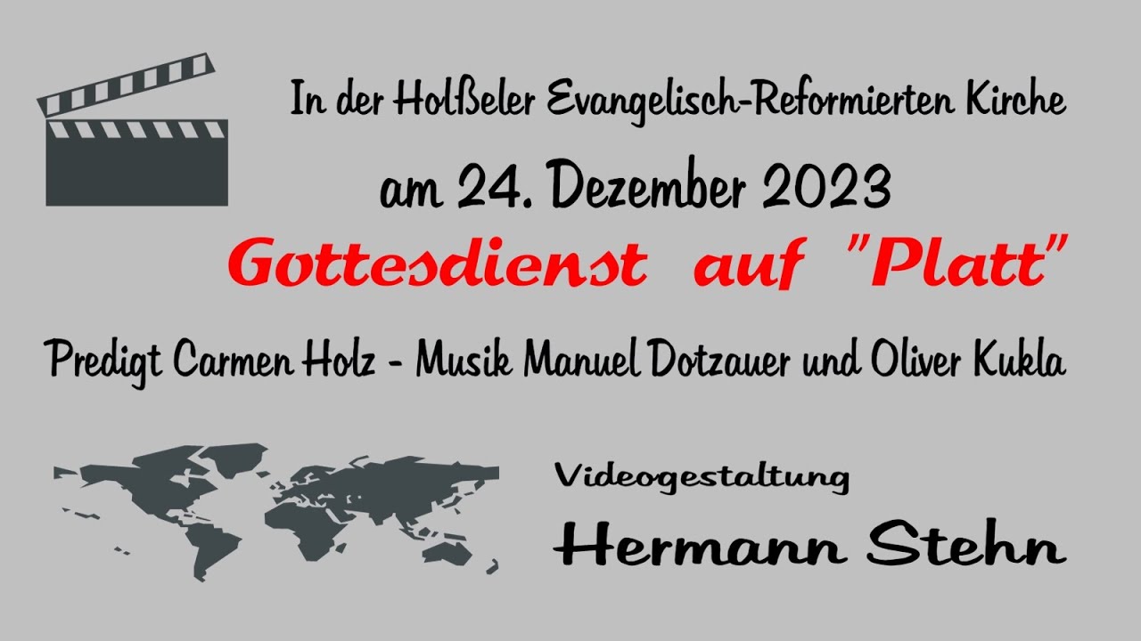 Plattdeutscher ev.-reformierter Gottesdienst, Heiligabend 2023,
