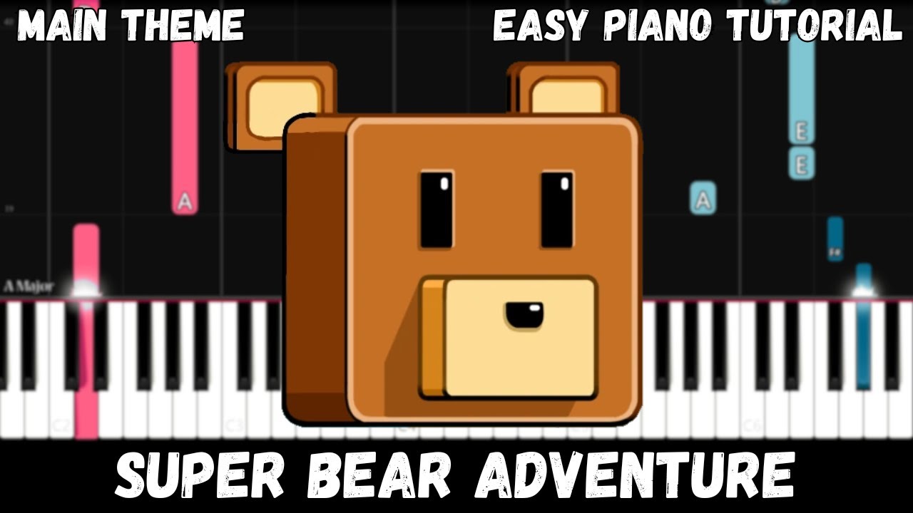 Super Bear Adventure Main Theme (Easy Piano Tutorial)