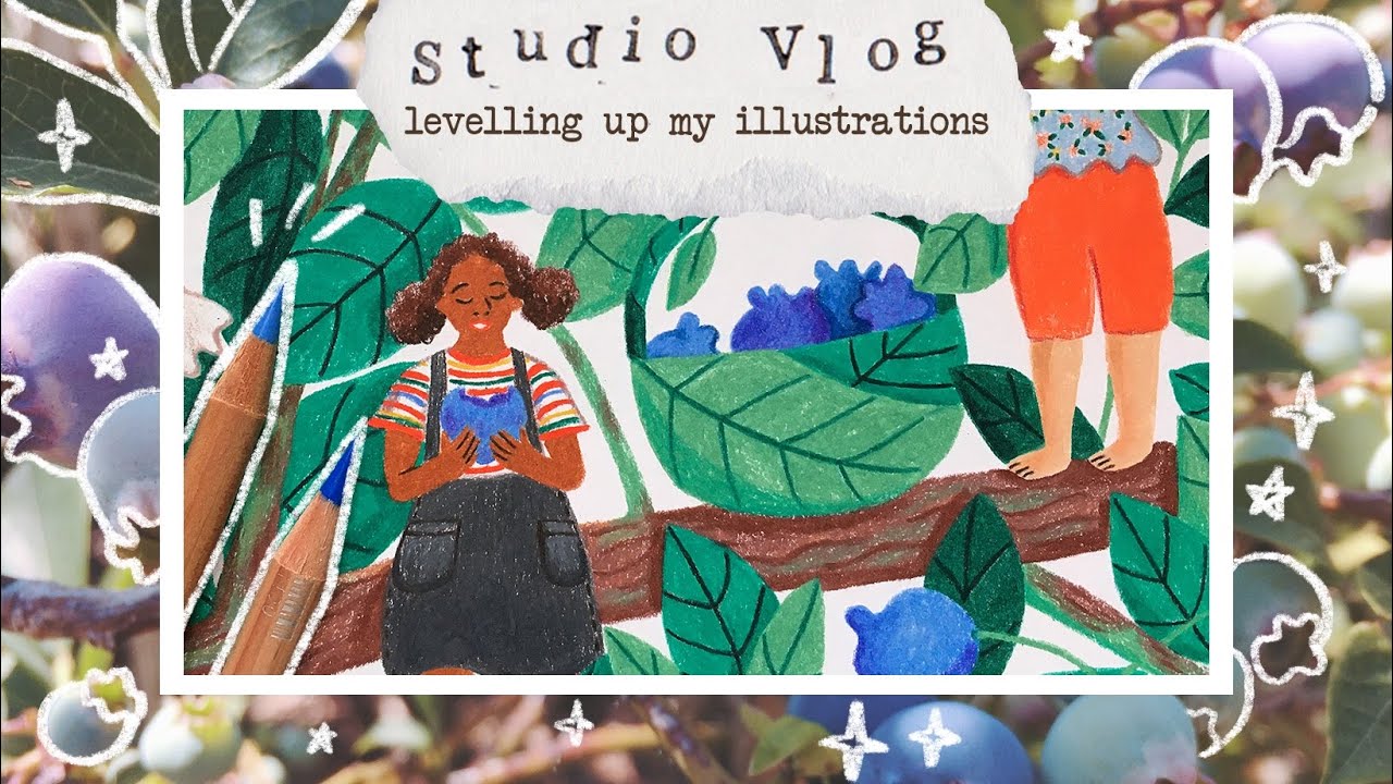 Studio Vlog 025 | drawing a whimsical scene + improving my pencil illustrations