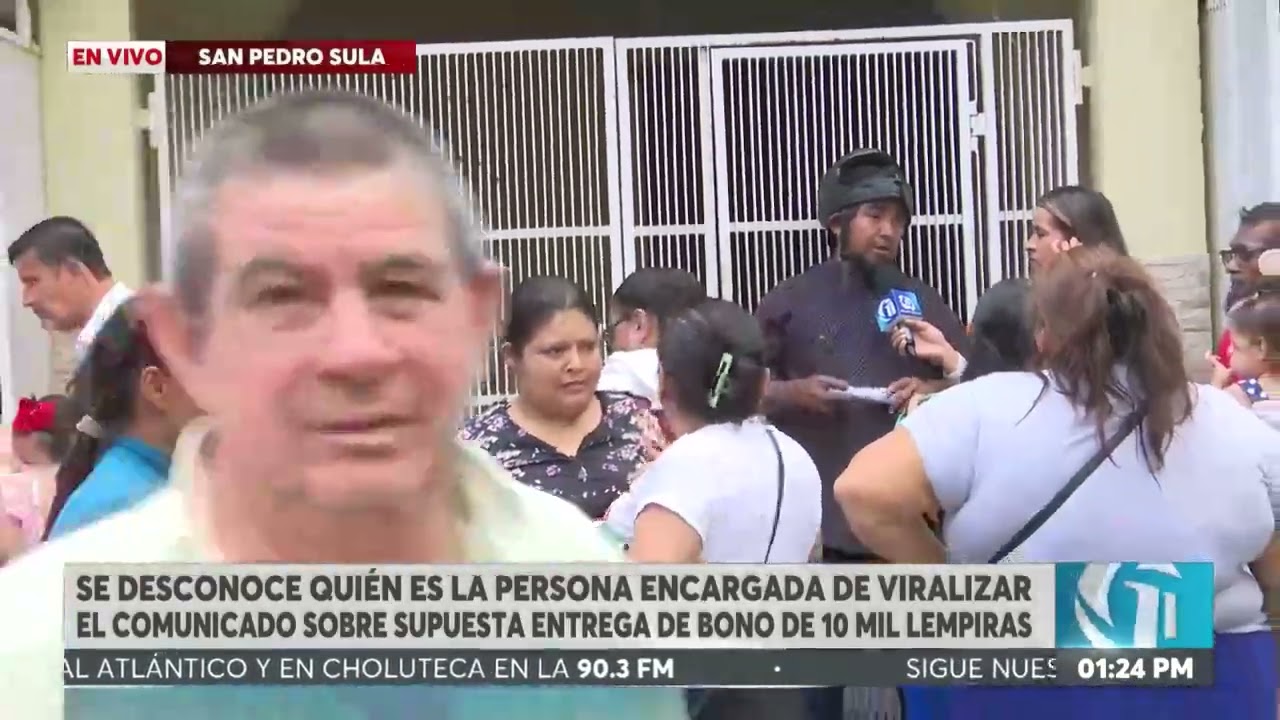 Caos en San Pedro Sula tras supuesta entrega del Bono 10 Mil difundida en TikTok.