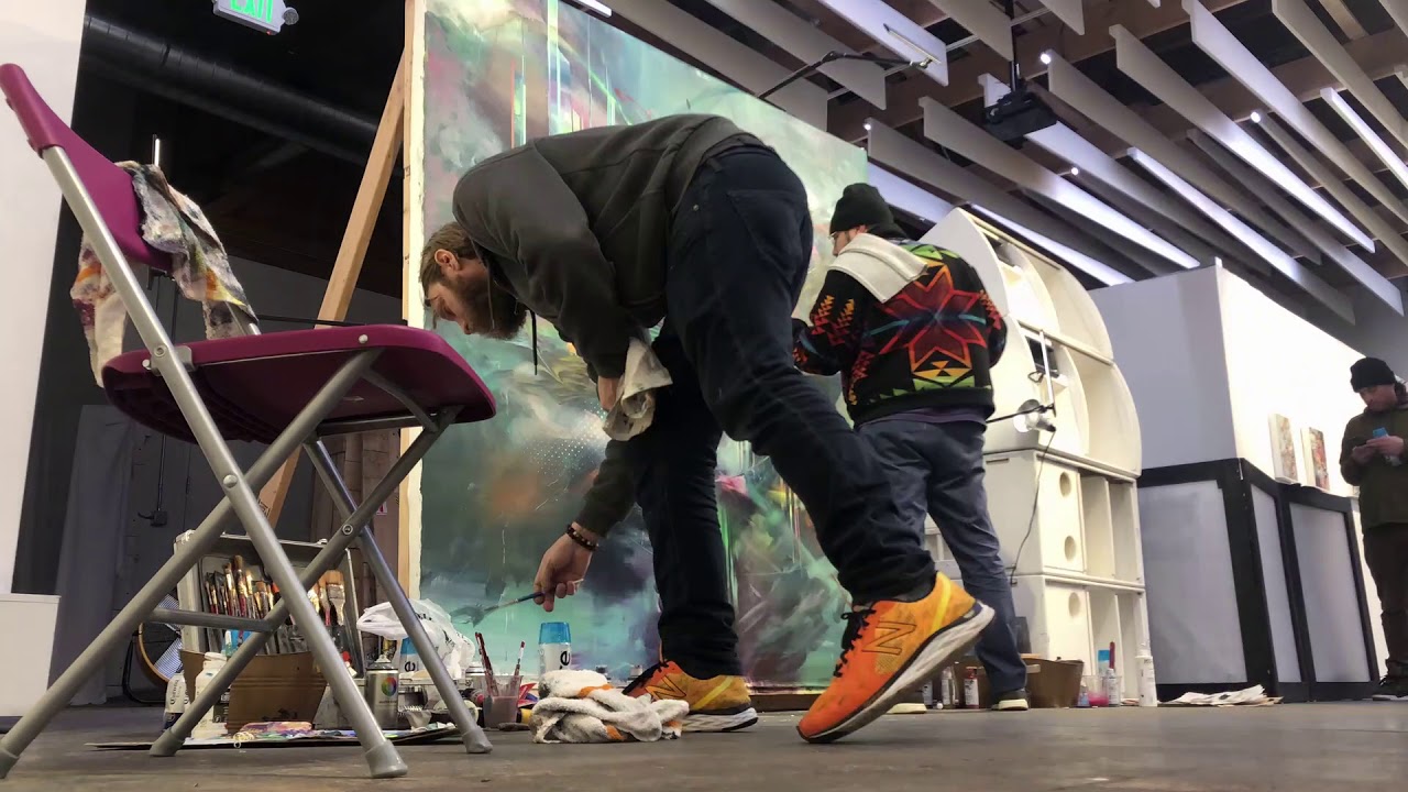 Time lapse of Oliver Vernon, Mars 1 and Damon Soule painting mural