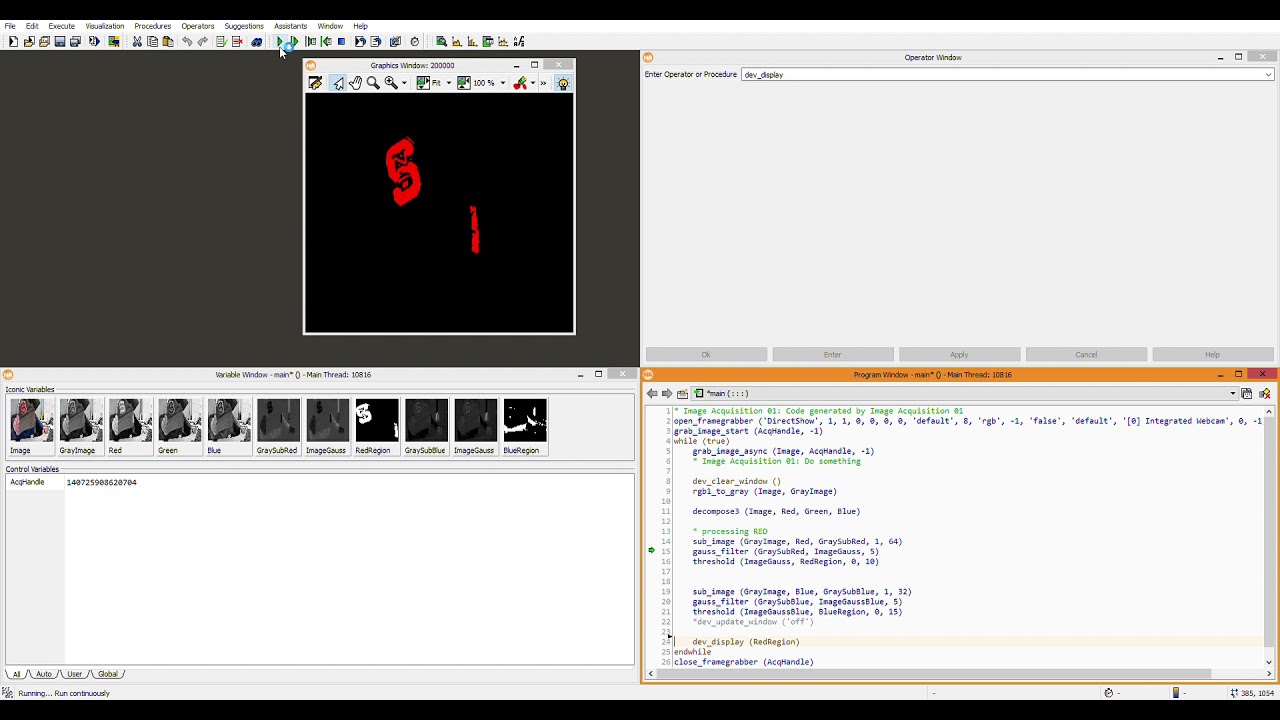 Computer Vision - Halcon HDevelop simple color detection