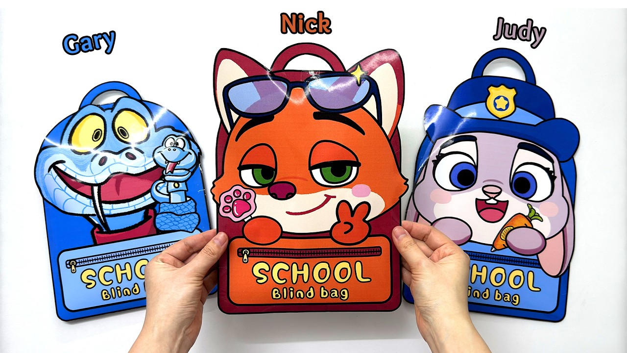[✨Paper diy✨] ZOOTOPIA 2 School Supplies Blind Bag 1000$ | Judy,Nick & Gary Unboxing! 🐰🦊🐍 | ASMR