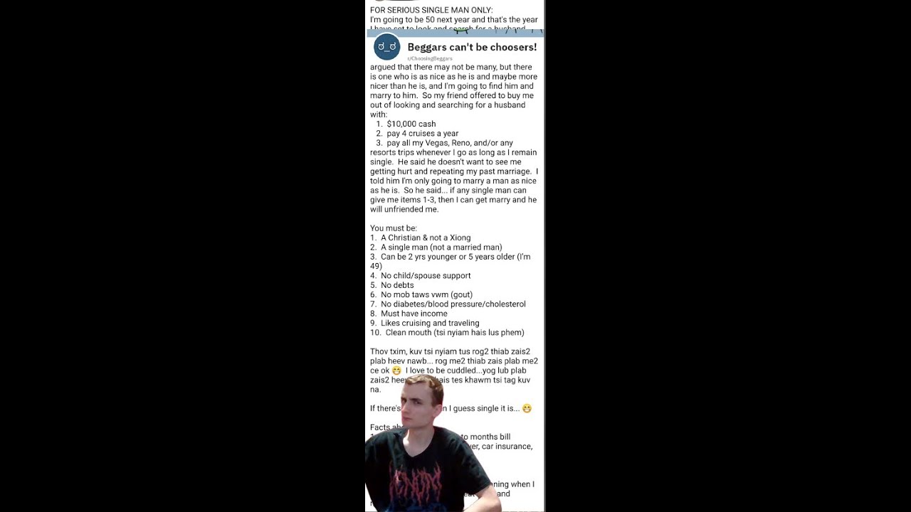 r/ChoosingBeggars Это просто безумие