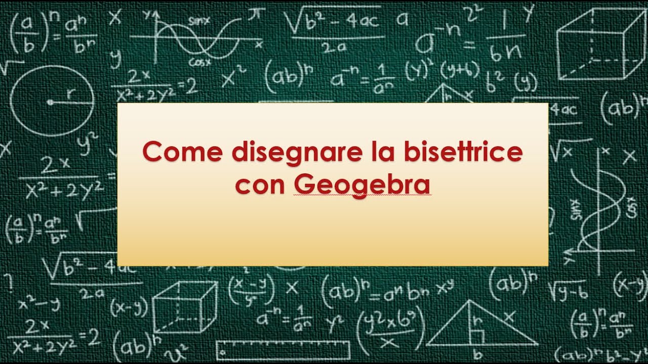 Come disegnare la bisettrice con Geogebra