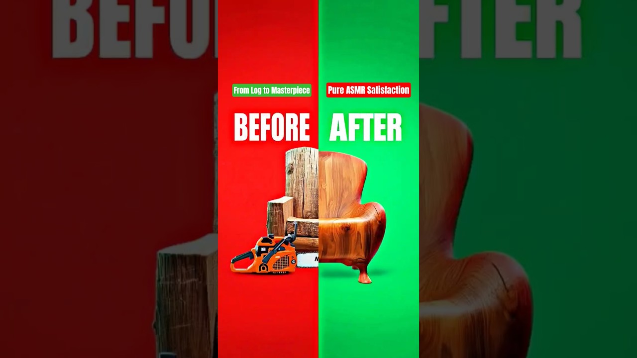 From Log &rarr; Masterpiece Wooden Chair in 15s 🔥🤯 | DIY Woodworking Transformation