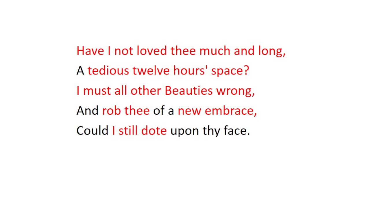 The Scrutiny By Richard Lovelace Analysis