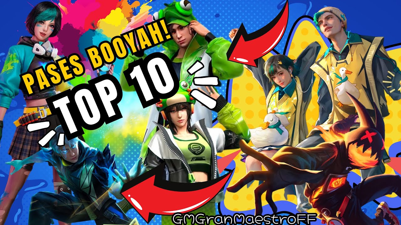 Rápido! TOP 10 PASES BOOYAH! raros, épicos y LEGENDARIOS del año en FREE FIRE y !TODOS SON GRATIS!