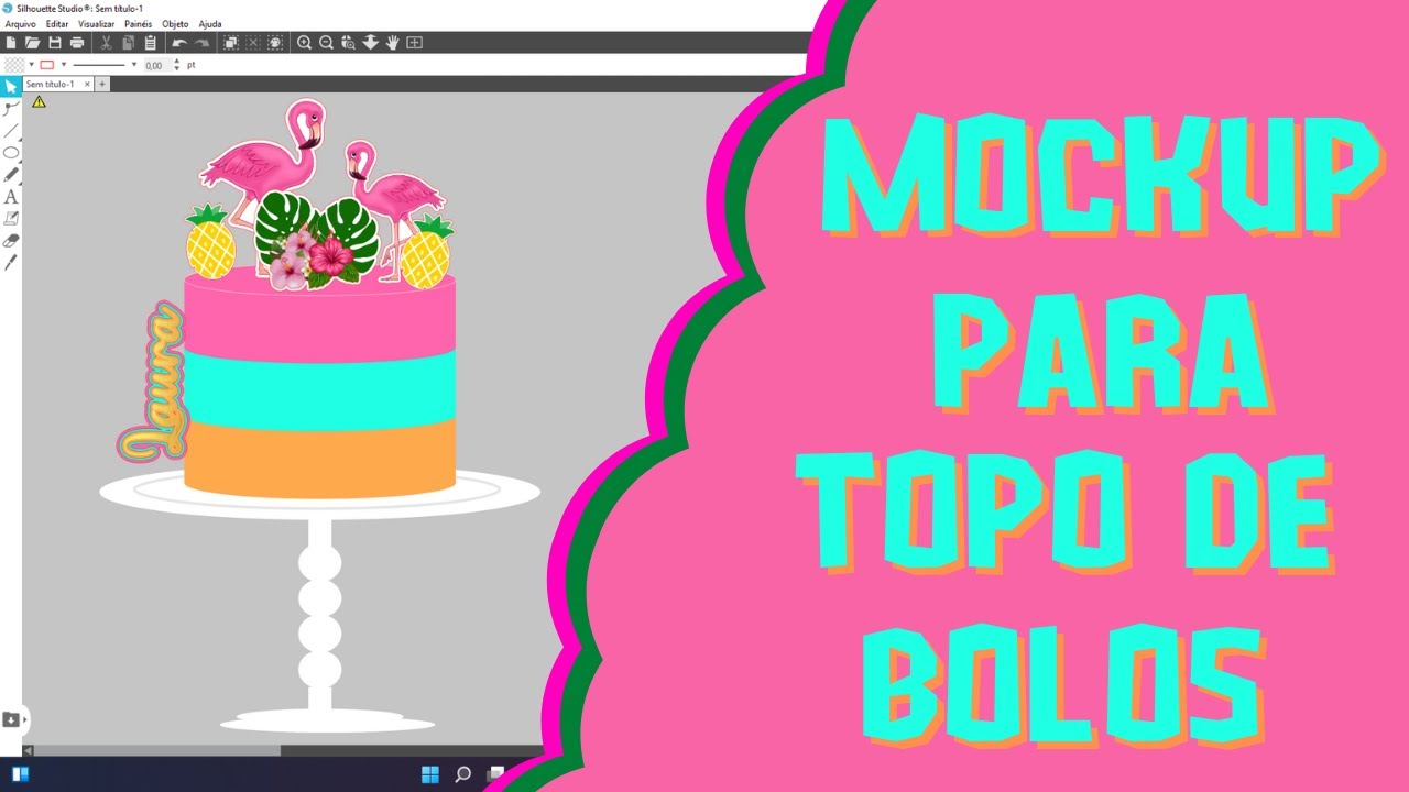 COMO FAZER MOCKUP PARA TOPO DE BOLO PELO SILHOUETTE STUDIO