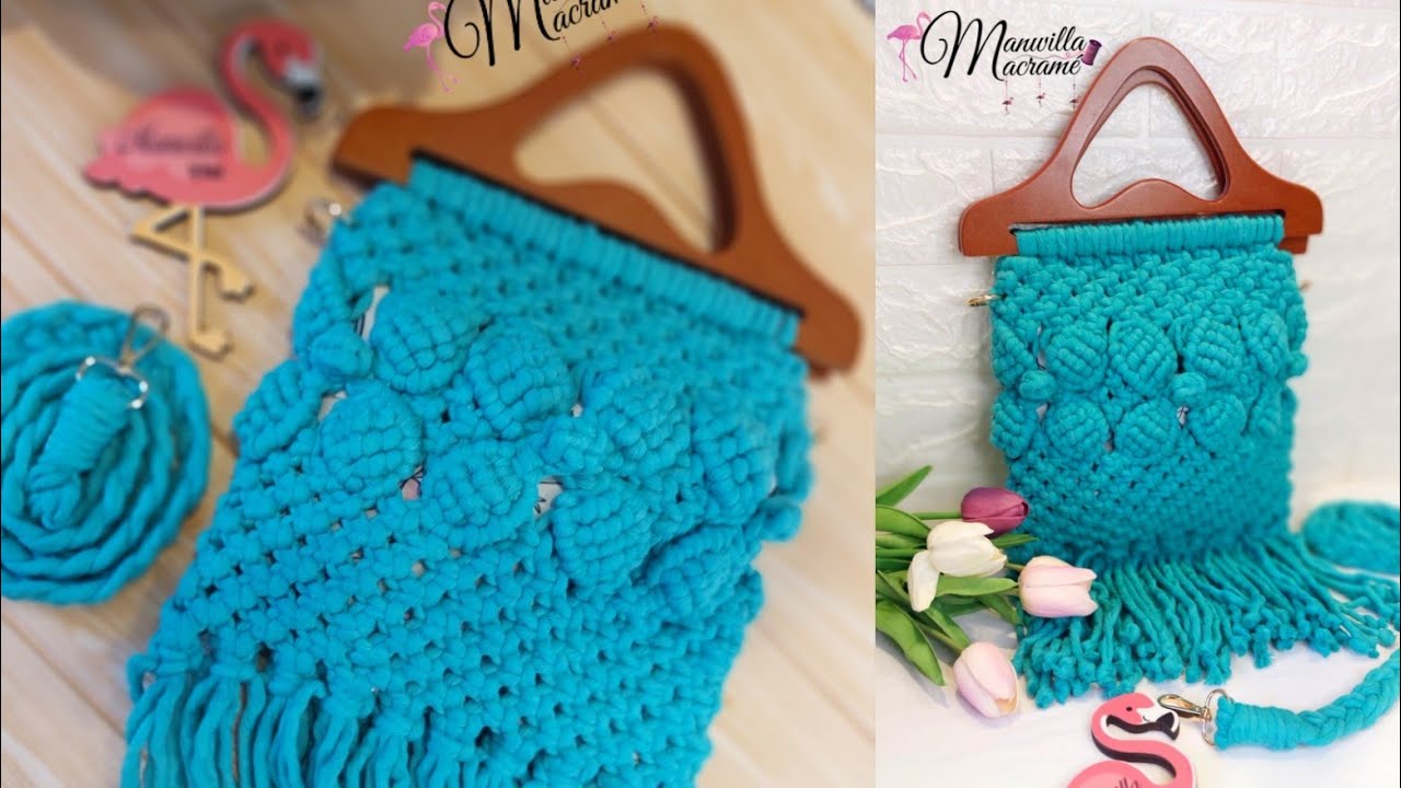 شنطه مكرميه بيد خشب macrame bag/ manal_elmawardy