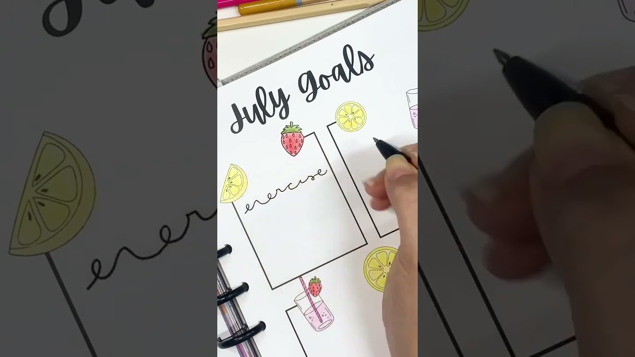July goals in my monthly journal 🍓🍋