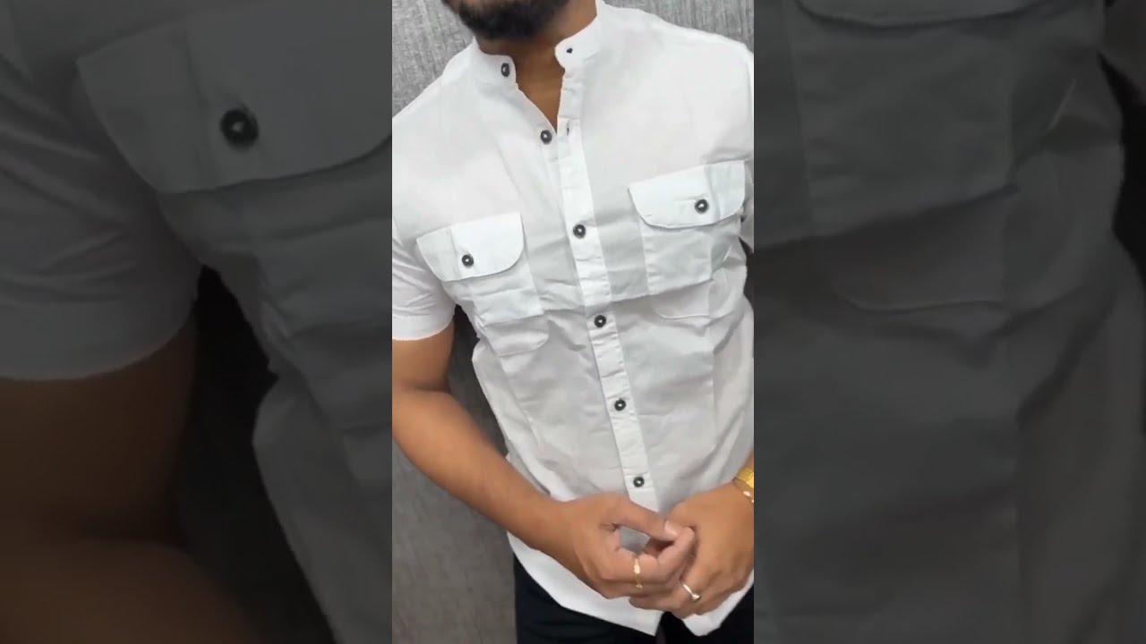 Trending White Shirts For Men Double Pocket White And Black dress