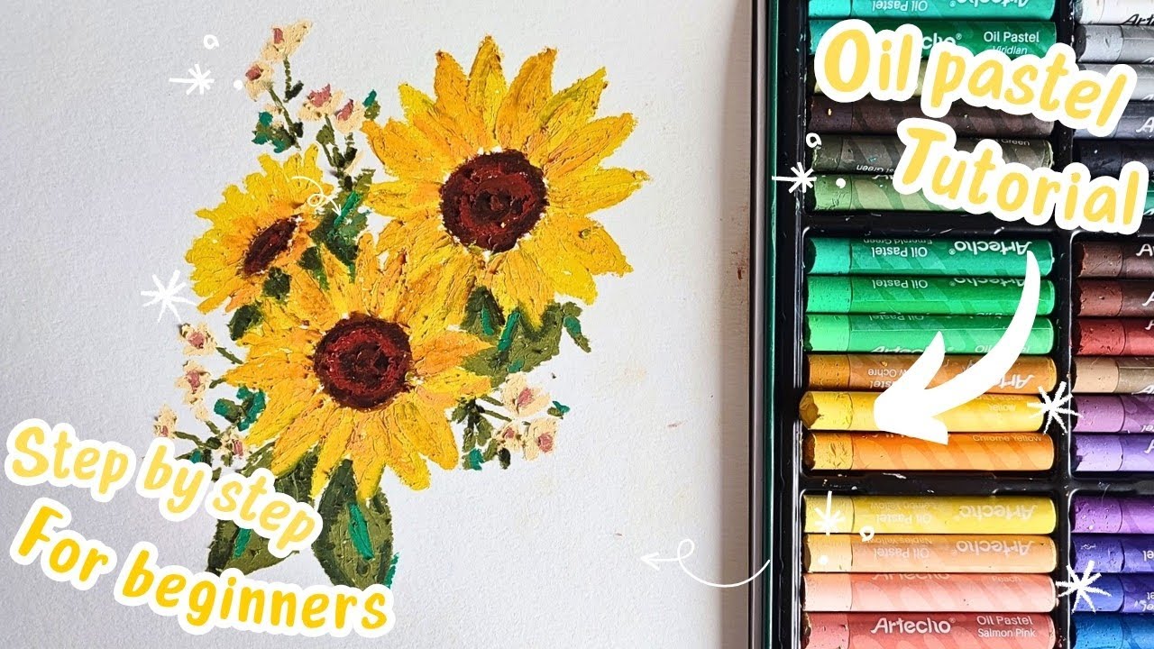 Disegnare Girasoli con i Pastelli ad Olio / Oil Pastels Art 🌻