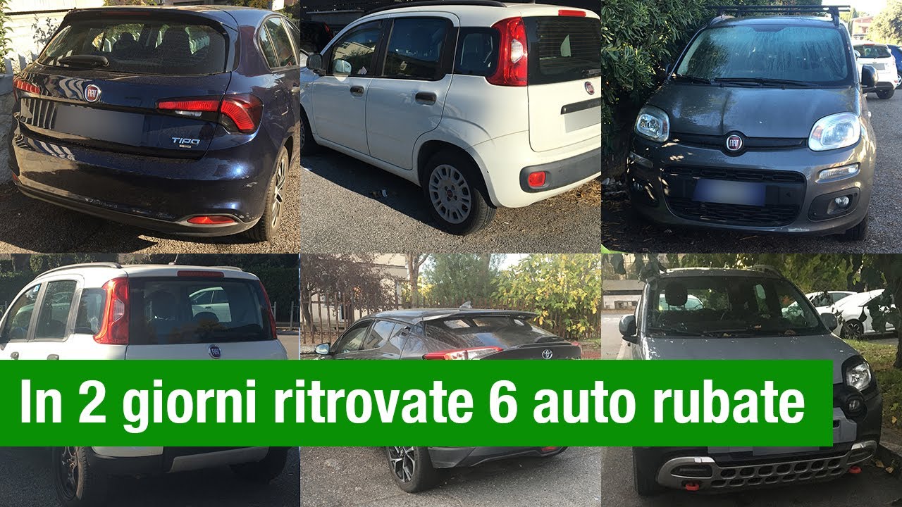 Roma, in 2 giorni ritrovate 6 auto rubate (zona Anagnina / Spinaceto): Fiat Panda/Tipo, Toyota CHR.