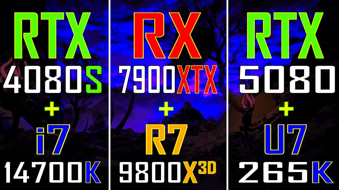 RTX 4080 SUPER + CORE U7 265K vs RX 7900XTX + RYZEN 7 9800X3D vs  RTX 5080 + CORE U7 265K ||