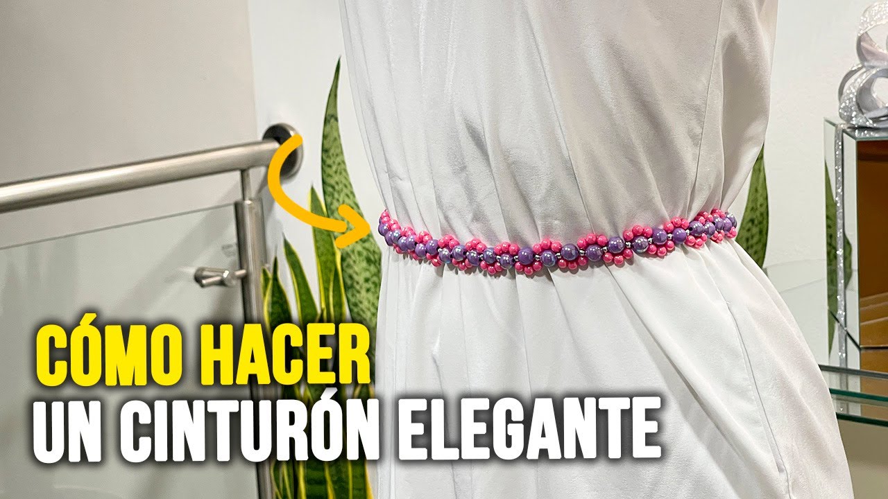 Cómo hacer un cinturón elegante  con perlas y nylon.